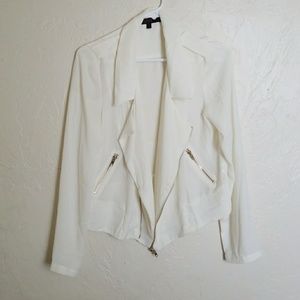 Lightweight White Moto Jacket